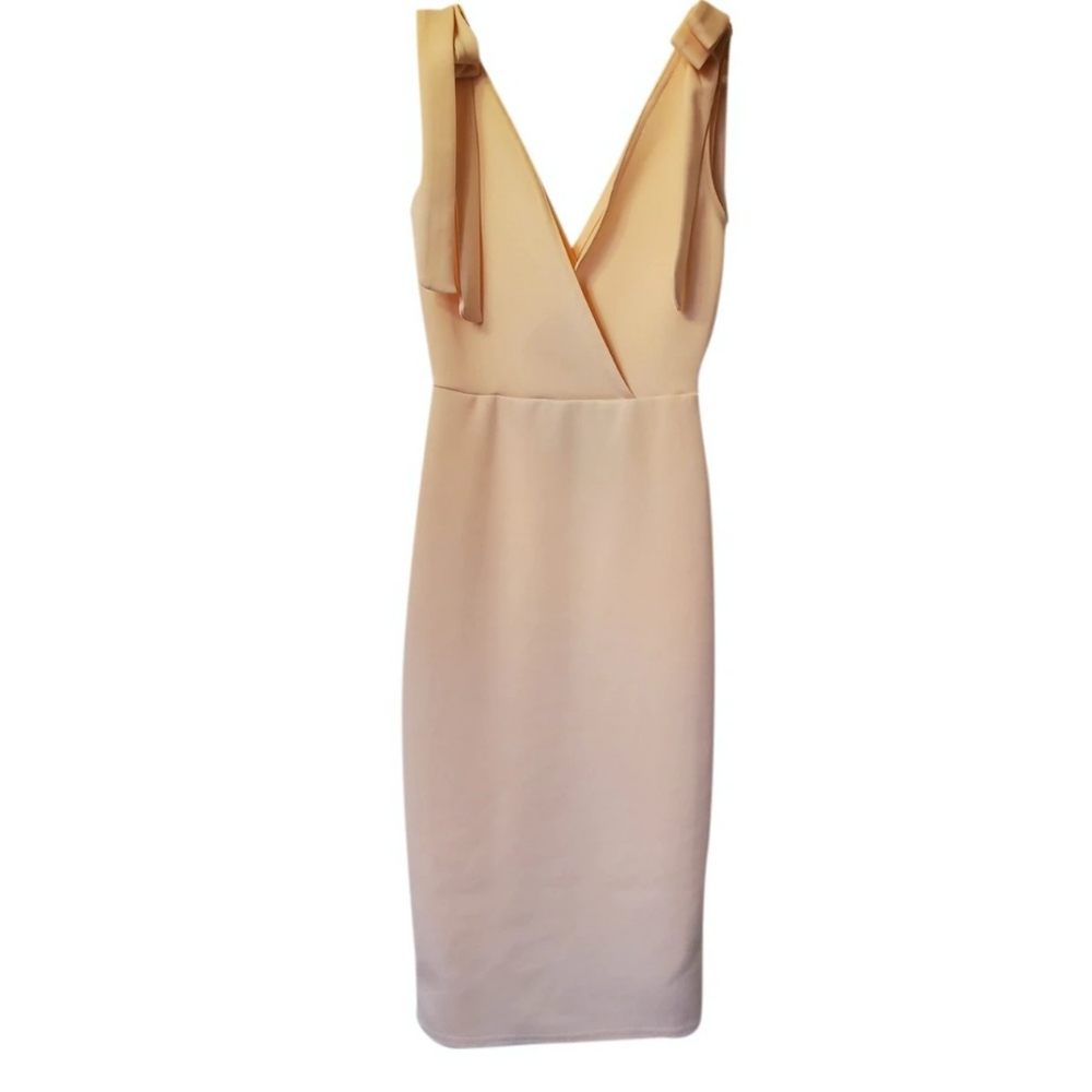 Midi pencil dress with bow - Picture 4 of 4